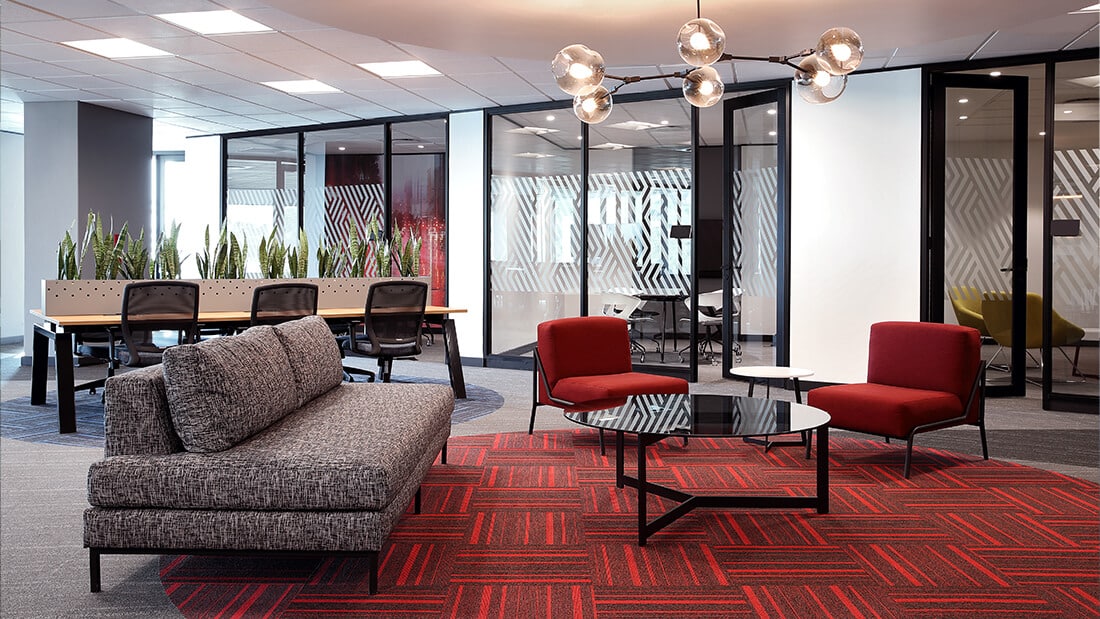 Business interior design for the lobby of Wipro Portside Tower, in Cape Town by Head Interiors